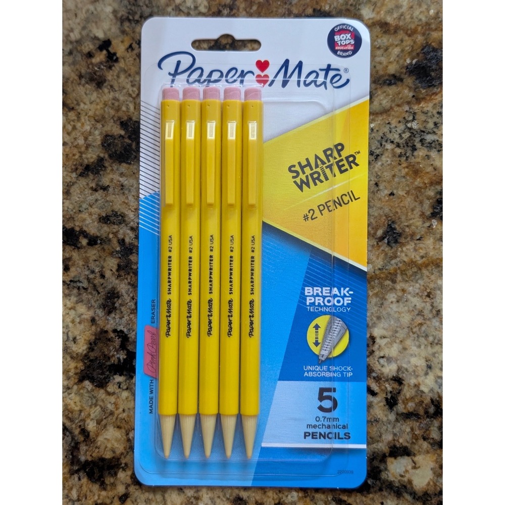 Paper Mate SharpWriter Mechanical‎ Pencils 0.7mm HB 2 Yellow 5 Count 2201499